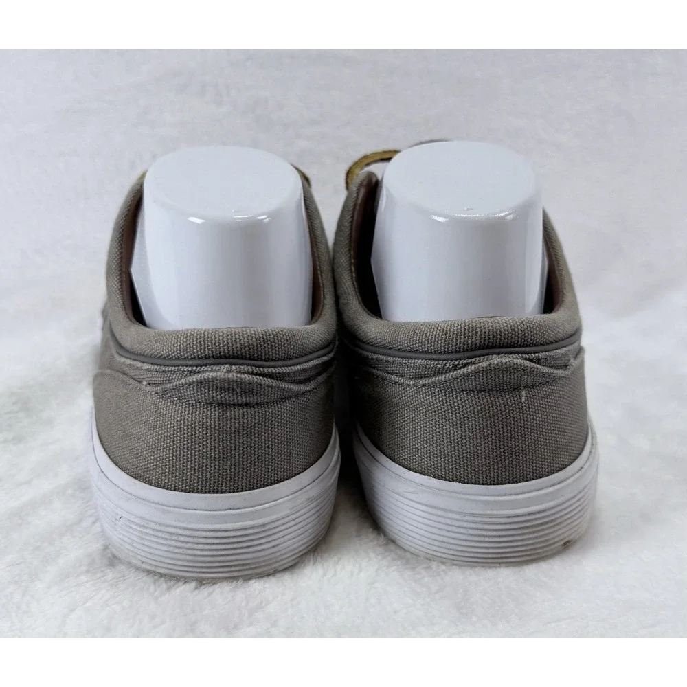 Polo Ralph Lauren Faxon Low Men's Gray‎ Canvas Sneaker Sz 8.5 Leather Laces